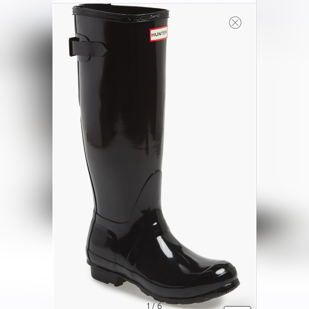 Adjustable Back Gloss Waterproof Rain Boot - image 1